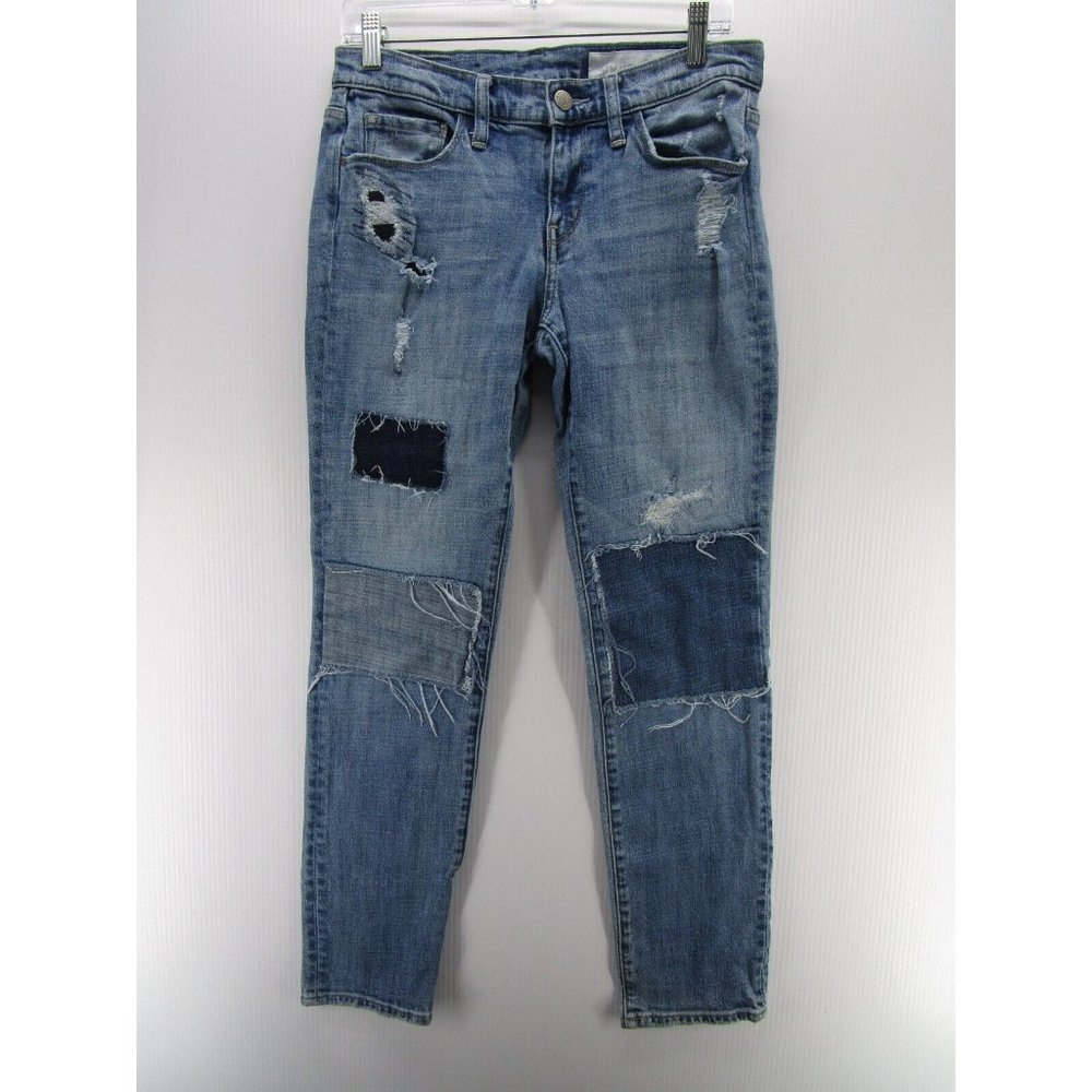 Treasure & Bond Jeans 26 Boyfriend Fit Grunge Mid Rise Preppy Patches